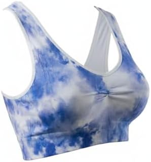 310SZGqdBLL._AC_SR38 Women's Soft Sports Bra Set, Cotton, Padded Lining, Tie-Dye Print, Pack of 3 - الصورة 2
