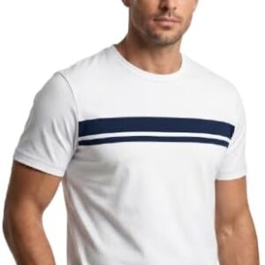 Pavone Striped Comfy T-Shirt For Men's,White