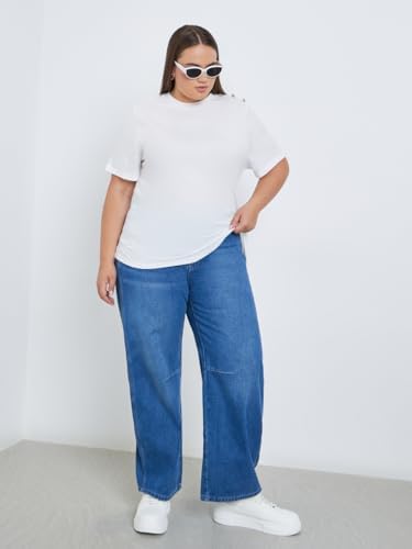 312ypYLYzOL._AC_SR38 Styli Women Plus Size Shoulder Button T-Shirt - - الصورة 2
