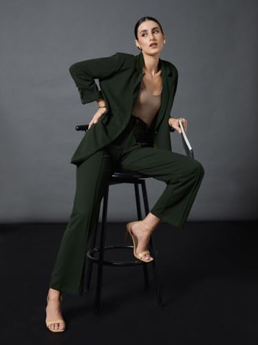 315fI8VGPjL._AC_SR38 Sassafras Front Darted Stretchable Pants,Olive,XS - الصورة 7