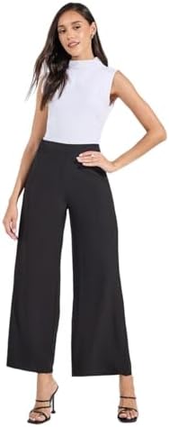 315rITlwJFL._AC_SR38 بنطلون بقصة ساق واسعة وتصميم كامل الطول للنساء من ستايلي، لون اسود، مقاس XXL - الصورة 2