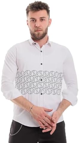 316bQ7sCdML._AC_SR38 قميص بأكمام طويلة وأزرار أمامية للرجال من وايت رابيت
