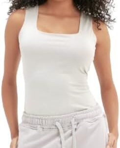 Womens Sleeveless Shirt Square Neck Double-layer Tank Top Bt007-sl