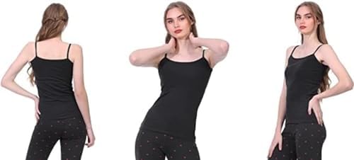31JbmVkllkL._AC_SL1500_ فانلة داخلية بحمالات رفيعة للنساء من دايس DW115/02 S/16 P*3 (عبوة من 3 قطع) - الصورة 2
