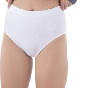 CARINA Womens Plain Ribbed High-Rise Classic Briefs
