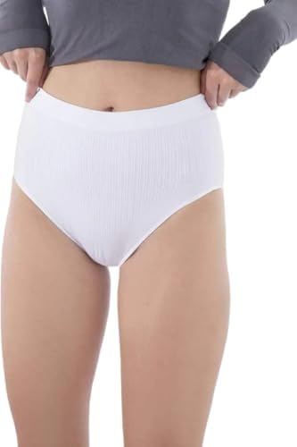 31Jvmdo3xjL._AC_SR38 CARINA Womens Plain Ribbed High-Rise Classic Briefs