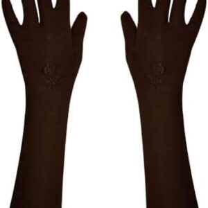 bonballoon Stretch Gloves Sleeves Arm Cover Arms Covers Veil Hijab Islamic Hejab Arabic Egypt Arab Islam Abaya Egyptian Muslim Hijab Extensions Modest Glove Sleeve Women (Brown)