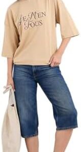 Styli Women Brown Dropped Shoulder Oversized T-Shirt