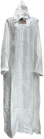 31R2Vrnk30L._AC_SR38 طقم عباية مغاربية للنساء المسلمات من فايندز كورنر، عباية مغاربية للحج والعمرة ورمضان كريم (ابيض) - الصورة 5