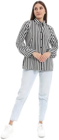 31SrguGxO4L._AC_SR38 بلوزة بقبة مطوية بتصميم عصري بلون سادة للنساء من اندورا - الصورة 5