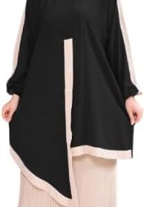 ادناء 4 قطع بلوزه وجيبه بيلسيه وطرحه وحزام كريب رويال تلبس ل 130 ك للنساء من GAMAL SONS FOR ABAYA 7060GS11268-Parent