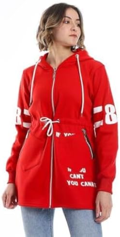 31XchtDij6L._AC_SR38 CAESAR Womens Women Hoodie With Front Zipper And Printed Sleeves Hoodie With Zipper (pack of 1)