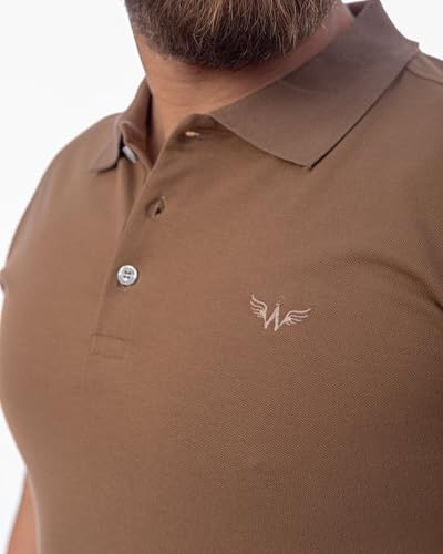 31ajf3y-9SL._AC_SR38 قميص بولو صيفي من قطن بيكيه بأكمام قصيرة للرجال وايت ايجل - الصورة 4