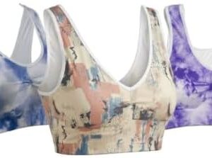 Women's Soft Sports Bra Set, Cotton, Padded Lining, Tie-Dye Print, Pack of 3