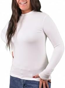 Smooth Fit High Neck Long Sleeve Cotton Lycra Top