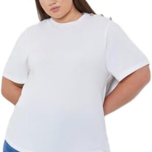 Styli Women Plus Size Shoulder Button T-Shirt -