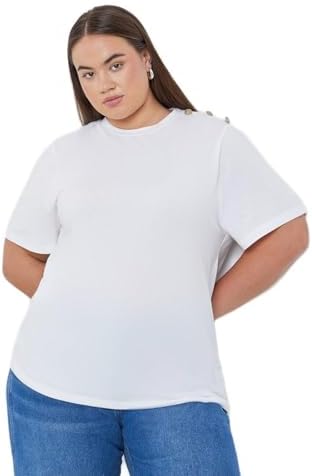 31hPlSikBoL._AC_SR38 Styli Women Plus Size Shoulder Button T-Shirt -
