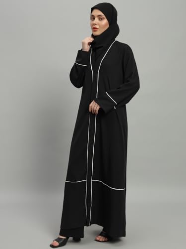 31j8KC0hKsL._AC_SR38 عباية سوداء للنساء مع حجاب - الصورة 3