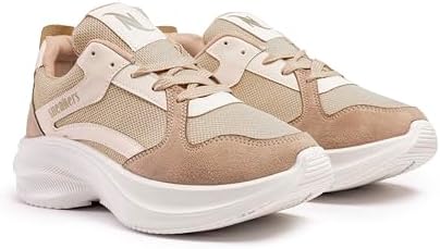 31lPDroZRmL._AC_US حذاء رياضي خفيف الوزن بنعل سميك للنساء من ناو شوز | تصميم شبكي جيد التهوية وشمواه | حذاء مشي مريح ومبطن | حذاء رياضي كاجوال أنيق للارتداء اليومي BT3F - الصورة 4