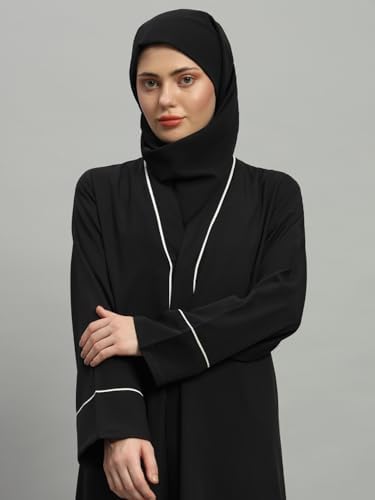 31lkyQNrIrL._AC_SR38 عباية سوداء للنساء مع حجاب - الصورة 6