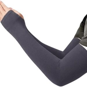 أكمام ضغط رياضية للأذرع للحماية من الشمس مع فتحة للإبهام، ألوان متعددة - مريحة وداعمة للجنسين - معصم ومشد لليد من ميزة