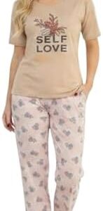 بيجامة حريمي قطن ناعمة ومريحة للنوم والبيت – تلبيس حتى 85 ك – Women Cotton Pajama Set Sleepwear / كود 229