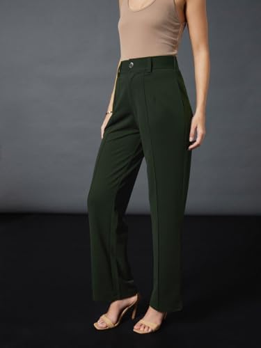 31rC-D-0D4L._AC_SR38 Sassafras Front Darted Stretchable Pants,Olive,XS - الصورة 4
