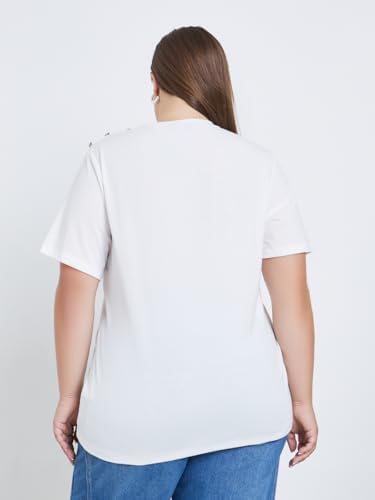 31yu-SNMDNL._AC_SR38 Styli Women Plus Size Shoulder Button T-Shirt - - الصورة 4