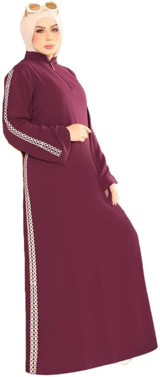 41-xp4-3wL._AC_SR38 عباية حريمي بكم طويل سادة – تطريز جانبي أنيق بسحاب من الأمام GAMAL SONS FOR ABAYA GS-019-42129-Parent