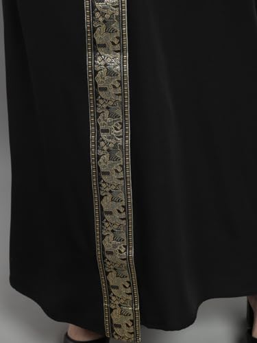 410E6dt7fYL._AC_SR38 عباية بلون أسود سادة مع حجاب حريمي، طراز (SDRFN502894-XL)، من ستايفيل.ان - الصورة 6