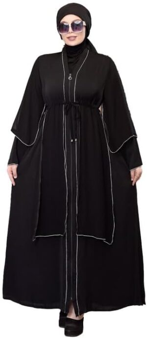 عباية نسائية سوداء بتصميم عصري ورباط GAMAL SONS FOR ABAYA GS-105-33863-Parent