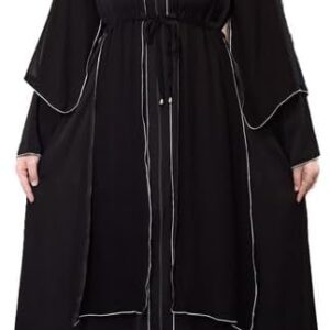 عباية نسائية سوداء بتصميم عصري ورباط GAMAL SONS FOR ABAYA GS-105-33863-Parent