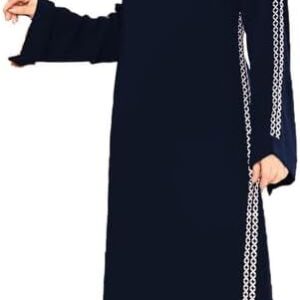 عباية حريمي بكم طويل سادة – تطريز جانبي أنيق بسحاب من الأمام GAMAL SONS FOR ABAYA GS-019-42129-Parent