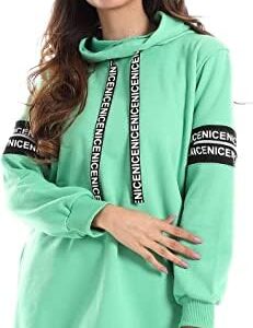 CAESAR Womens Woman Hoodie With Printed Tape And Zipperon Two Arms Hoodie