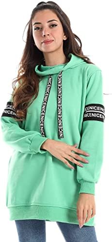 41KZIJCH5nL._AC_SR38 CAESAR Womens Woman Hoodie With Printed Tape And Zipperon Two Arms Hoodie