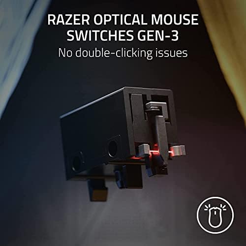 41N1nCzTkFL._AC_US ماوس العاب سلكي ديث ادر V3 من رايزر: ماوس خفيف الوزن بمستشعر بصري احترافي بدقة 30 ألف نقطة ومفاتيح سريعة من الجيل الثالث بمعدل استجابة فائق 8000 هرتز و6 أزرار قابلة للبرمجة مصمم بشكل مريح مع كيبل مرن - الصورة 5