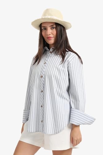 41Q7Eb7Sd1L._AC_SR38 Carina Blue Striped Shirt - الصورة 2