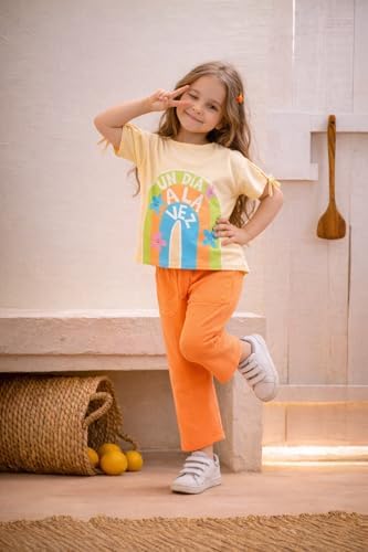 41QtzlC6JGL._AC_SR38 بيچامة للأطفال بناتي صيفي - طقم ملابس بيتي صيفي للأطفال بتصميم عصري -بيجامات صيفي للبنات الصغيرات - الصورة 5