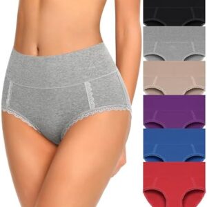 S-4XL Womens Cotton Underwear High Waist Postpartum Care Panties Soft Breathable No Muffin Briefs for Ladies(Multipack)