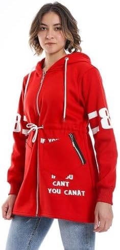 41TNaHpjaEL._AC_SR38 CAESAR Womens Women Hoodie With Front Zipper And Printed Sleeves Hoodie With Zipper (pack of 1) - الصورة 3