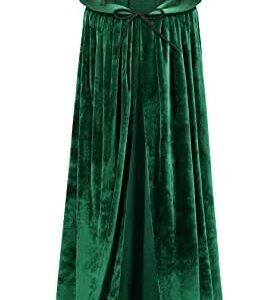 qikqik Hooded Cape Velvet Cloak with Hood Witch Cloak Halloween Costumes for Adults Cosplay Costume Vampire Cloak Wizard Robe