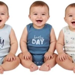 ملابس داخلية قطنية بدون أكمام للأطفال من 3 قطع من فيوتشر، F7-49