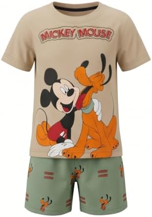 41X526P4oGL._AC_SR38 Zona Kids Boys Summer Pajama Set – 2 Piece Rat & Dog T-Shirt and Shorts – Soft 100% Cotton Casual Toddler & Little Boys Clothes - الصورة 3