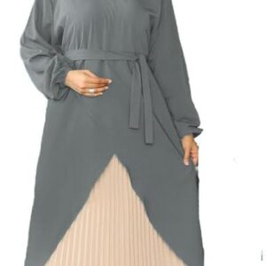 عبايه الخامه رويال المقاسات وان سايز تلبس لحد 110 كيلو قطعتين حزام خارجي GAMAL SONS FOR ABAYA GS-7049-11214-Parent