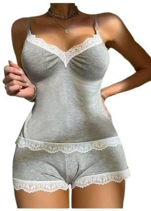 41aD9XCWtXL._AC_SR38 طقم بيجامة نسائية قطعتين هوت شورت قطن صافي تصميم عصري خفيف مقاس موحد حتى 80 كيلو طقم استرخاء منزلي راقٍ - Hn 1053L - الصورة 2