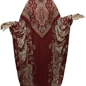 عباية إسدال للنساء مع طقم حجاب مطابق 1.6 × 1.6 متر (مقاس فضفاض وكبير)