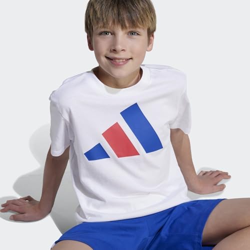 41dt22OvQML._AC_SR38 تي شيرت اسنشيال للأطفال من الجنسين من اديداس بتصميم لوجو كبير، قطعة واحدة - الصورة 5
