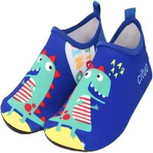 HALAMODO Kids Swim Water Shoes Toddler Quick-Dry Non-Slip Water Skin Barefoot Shoes Aqua Socks for Outdoor Sports, Beach, Pool