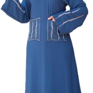 عبايه خروج مطرزة كريب فيرونا موديل 00304 للنساء من GAMAL SONS FOR ABAYA