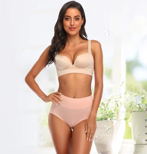 41i7q9umMHL._AC_SR38 طقم سراويل داخلية عالية الخصر للنساء، ملابس داخلية من القطن بتصميم مرن وناعم ومريح من كيوفوك، قطع متعددة - الصورة 7